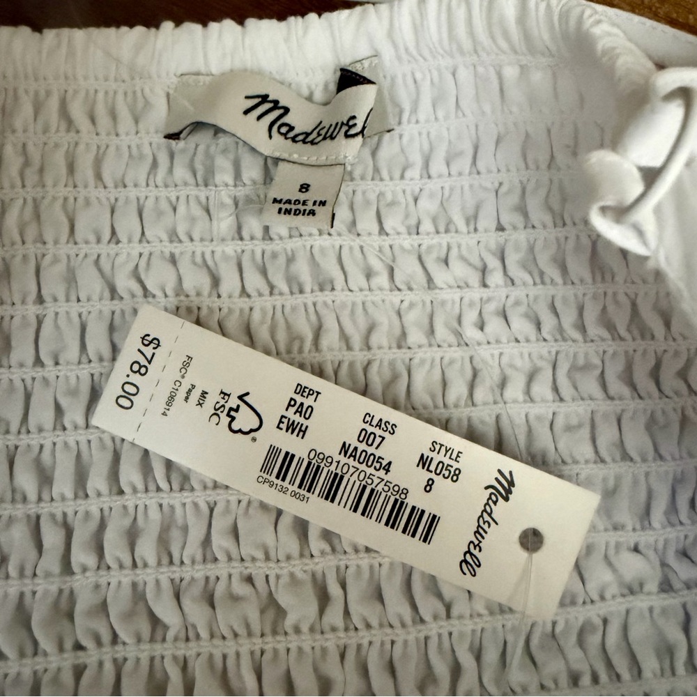 Madewell Poplin Crop Tube Top NWT in Eyelet White - Picture 3 of 7